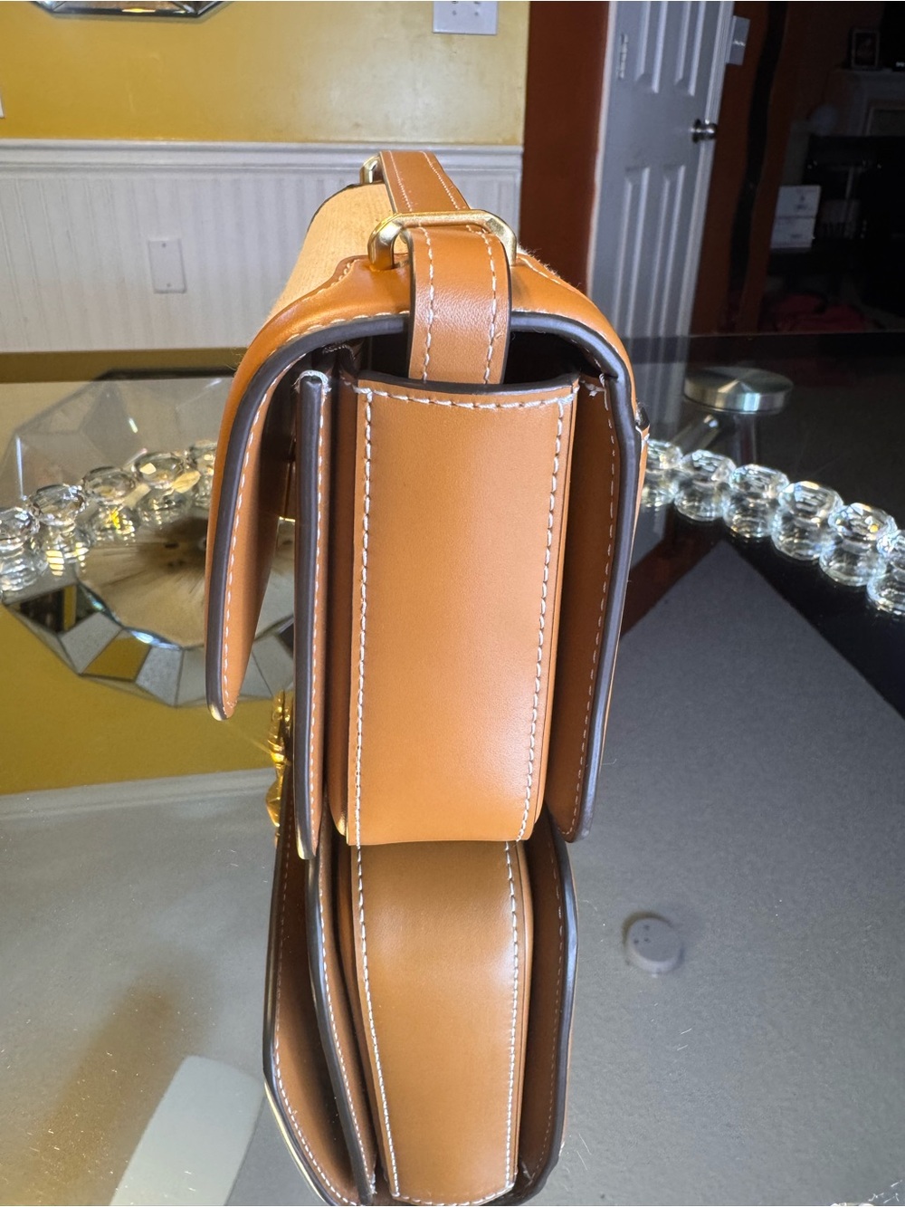 Eleanor Small Leather Straw Convertible Shoulder Bag - Picture 5 of 13